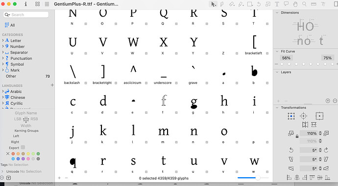 Glyphs3 - GentiumPlus