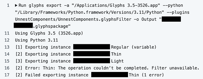 run command and errors in github actions