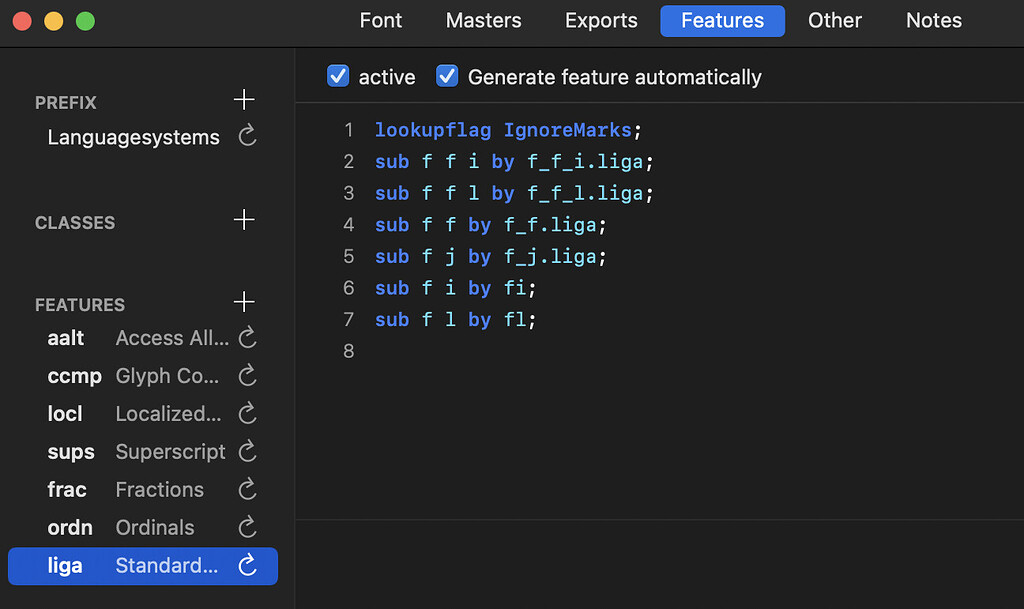 Ligature issues Glyphs Forum