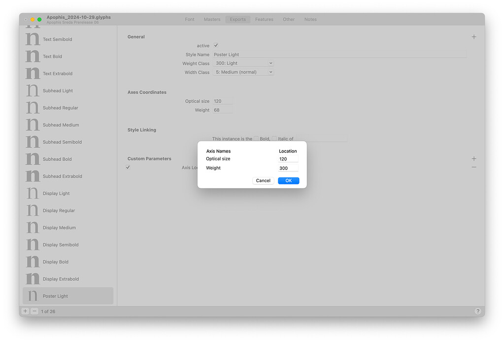 Axis Coordinates custom parameter dialog freezes - Glyphs - Glyphs Forum