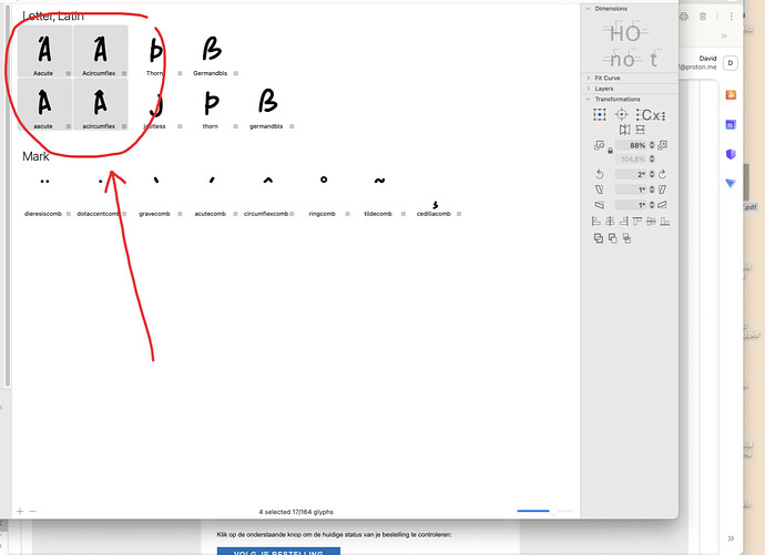 Glyphs accents 1