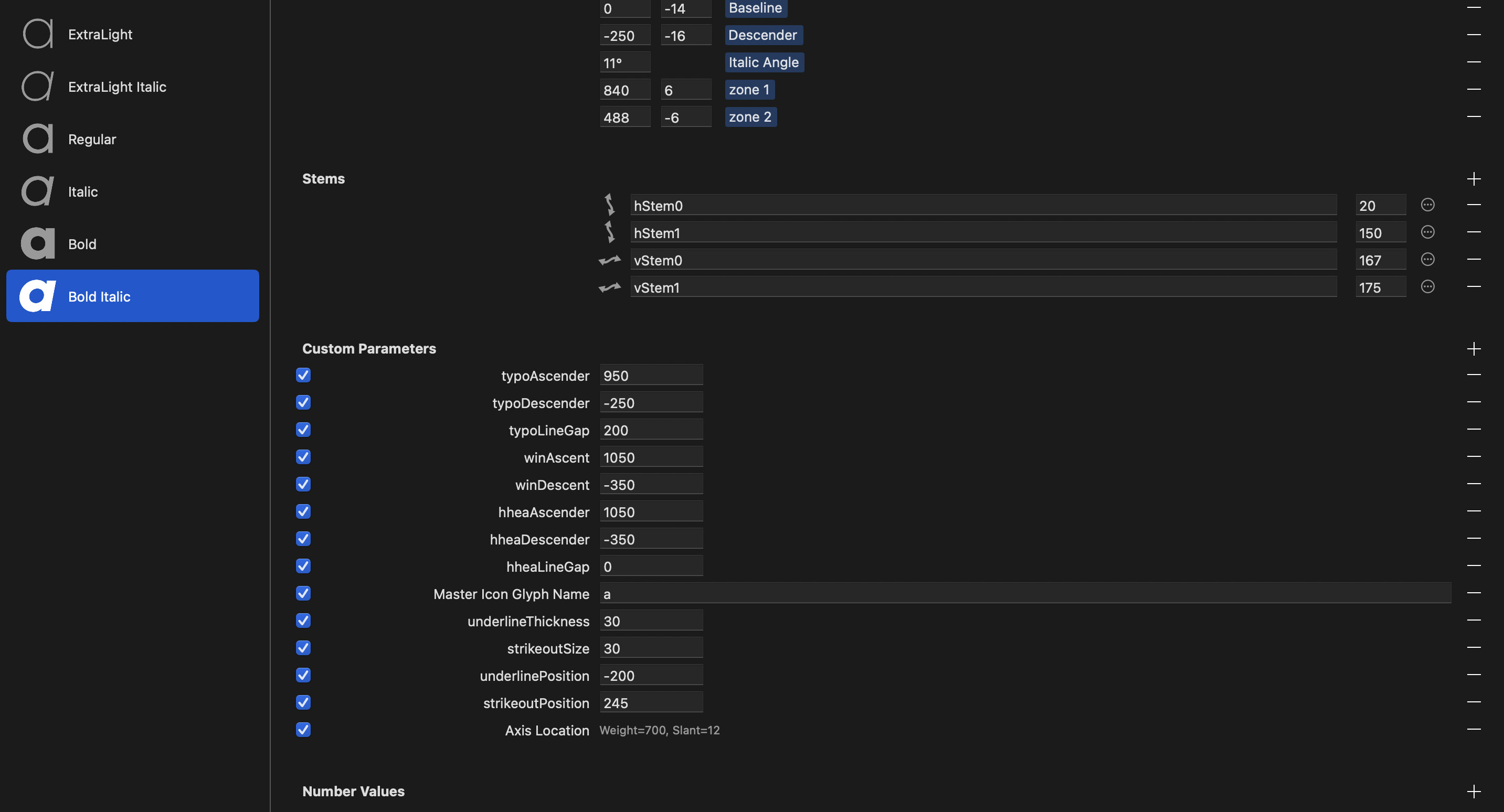 Stat Settings. Slant   Italic Axes For Microsoft - Glyphs - Glyphs Forum