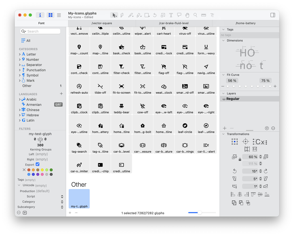 Edit View is empty (no metrics shown) after adding a glyph - Glyphs ...